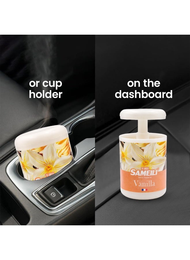 ساميلي معطر جو جل فانيليا من ساميلي Y-003 - معطر جل قابل للتعديل بنظام السحب، يوفر تحكمًا طويل الأمد في الروائح الكريهة، مناسب للاستخدام في لوحة قيادة السيارة، حامل الأكواب، المنزل، والمكتب. - Image 5